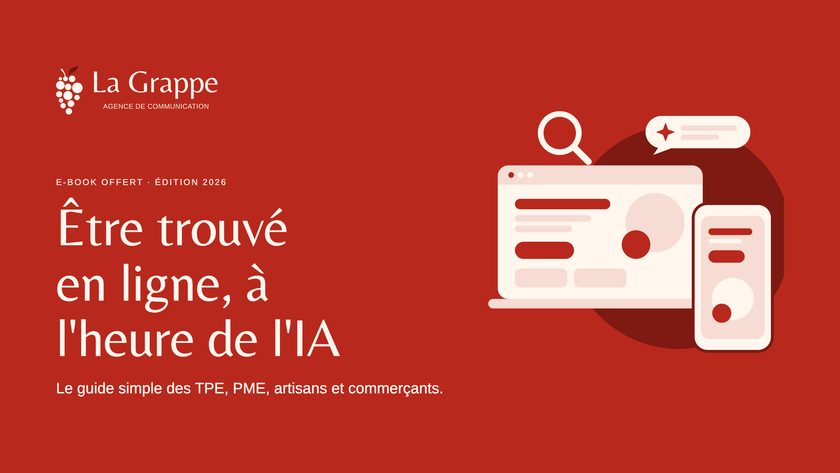 Couverture du guide « Être trouvé en ligne, à l'heure de l'IA »
